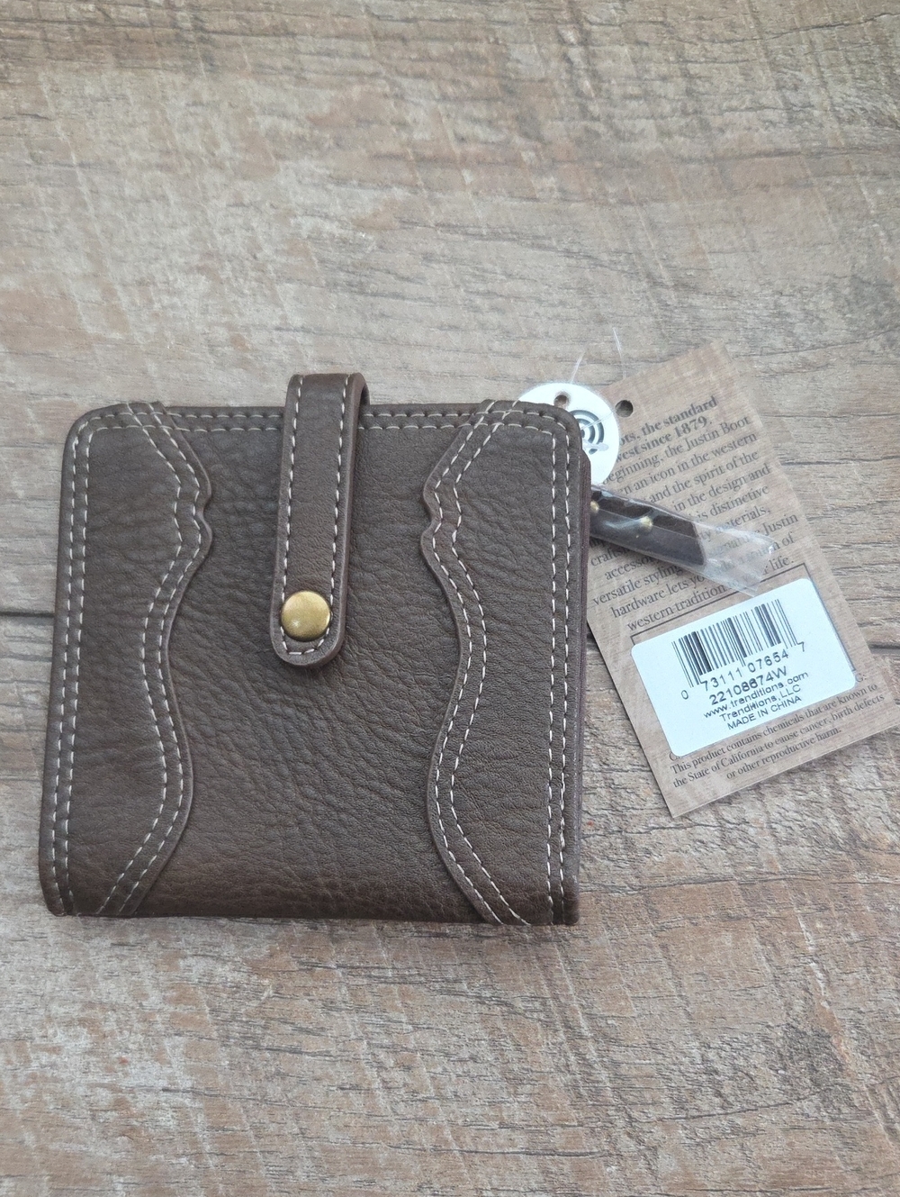 Justin Yoke Midi Bifold Women's wallet brown #22108674W RFID